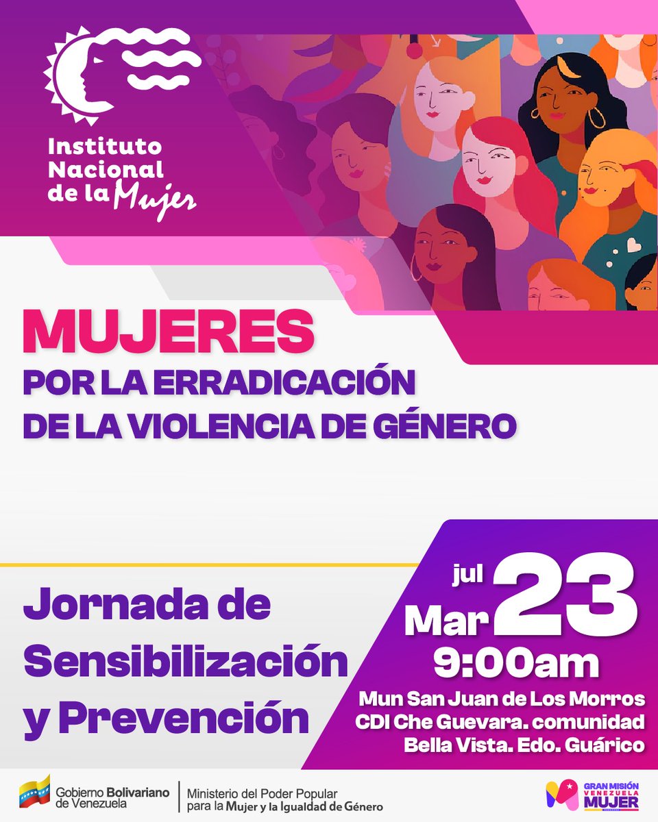 Ofic_Inamujer's tweet photo. #Inamujer || Asiste y Participa en la Jornada Nacional  "Mujeres por la Erradicación de violencia"

🇻🇪  En cada estado, en cada municipio, #Inamujer está presente por la Prevención de la Violencia de Género! 🧡

#Bolívar #Guárico #DttoCapital #Apure

#GenteDePaz
@NicolasMaduro https://t.co/NyLeQrLYw6