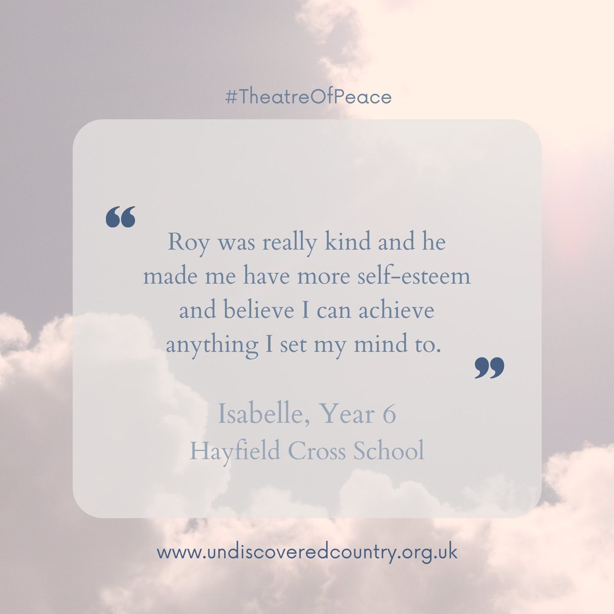 Great feedback from students who attended my <a href="/UCTribe/">Undiscovered Country</a> #TheatreOfPeace workshops last week: 

Learning as Alchemy - Study &amp; life skills from Harry Potter

The Archetypes of Peace &amp; Conflict in Romeo and Juliet

Peace Talks - community cafe as part of the <a href="/theRSAorg/">The RSA</a> @rsa_events