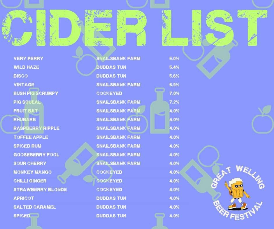The Cider list has landed 🍻🍻