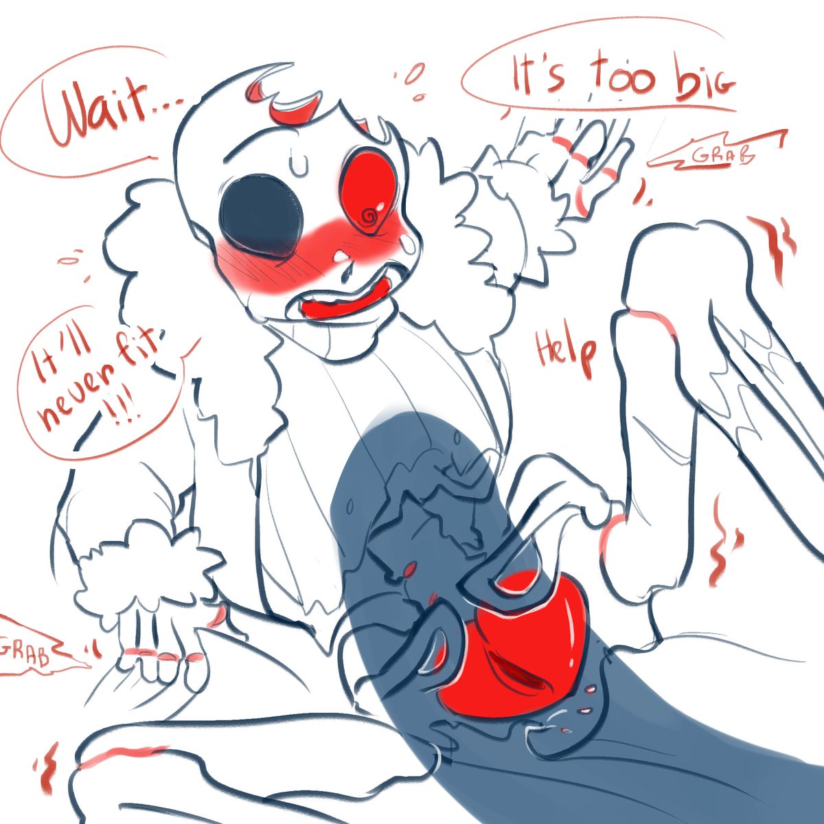 Lafillehonteuse's tweet photo. for Horror x Dream with a difference in size, I hope I've understood correctly 👁️

i hope to be able to do some more, but motivation isn't there ;-; https://t.co/HLdzbllZaU