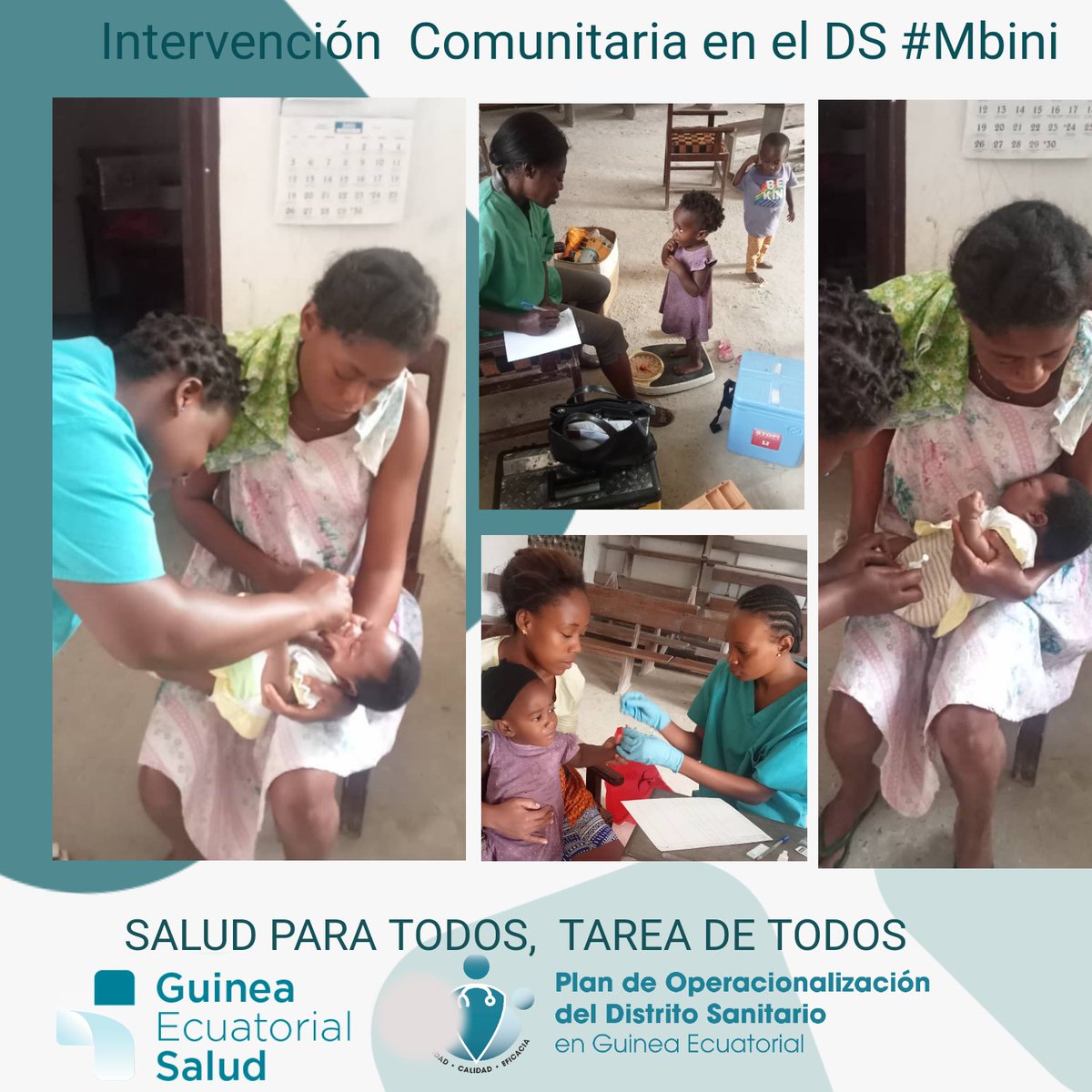 GuineaSalud's tweet photo. 👩⚕️El equipo de IC de #Mbini llegó hasta los CP de Bilen y Sipolo, realizando 48 consultas médicas, 31 vacunaciones de rutina y 47 PDR de Paludismo, de ellos, 29(+) que fueron tratados. Se concluyó con charlas sobre #MedidasHigiénicas con 39 participantes.
#saludparatodos https://t.co/EqSrMu7ApW