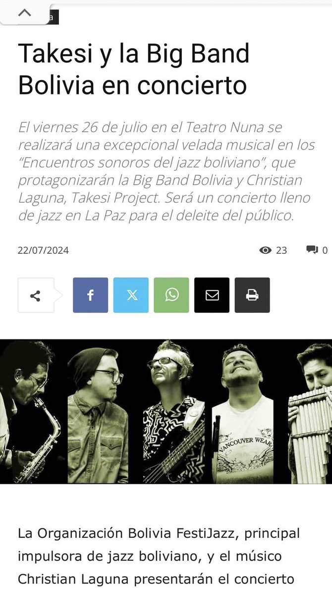 JazzTakesi's tweet photo. Muchas gracias a @eldiario_net por la Nota. 

https://t.co/1h5wkDQfOO

Ya tienen sus entradas para el viernes??? https://t.co/fzeEJ1nRrg