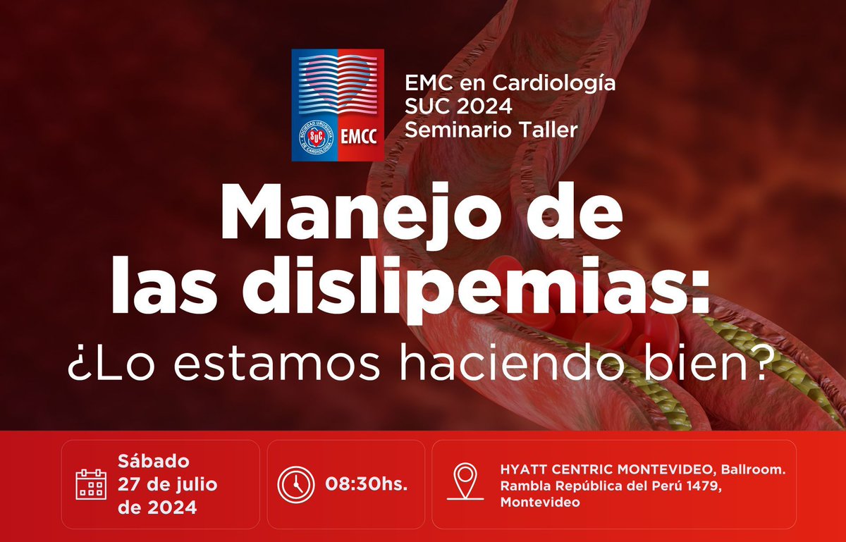 📆 Quedan pocos días ¡No te lo pierdas! Seminario Taller "Manejo de las dislipemias: ¿lo estamos haciendo bien? "📄 Está disponible toda la información: Bibliografía, Programa y Casos Clínicos. No pierdas tu lugar. 👉 Inscribite aquí: buff.ly/4bEOVfE