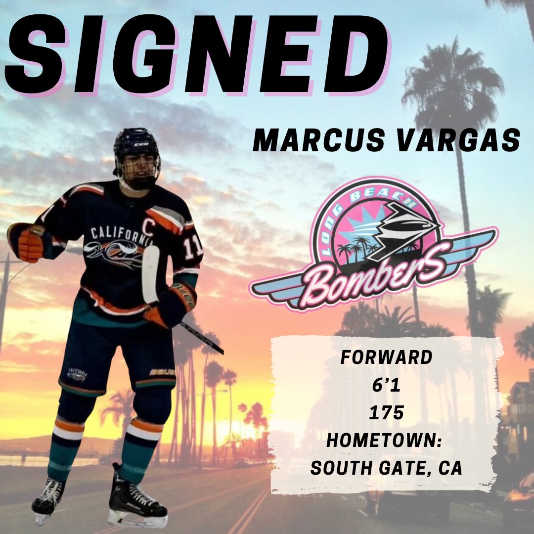 💣SIGNED💣

The Long Beach Bombers proudly welcome aboard forward, Marcus Vargas for the 2024-2025 USPHL Premiere season.

"Marcus has been on my radar since I brought him in for a bantam team I was coaching at the time, and was able to catch up the last 2 years at globals in
