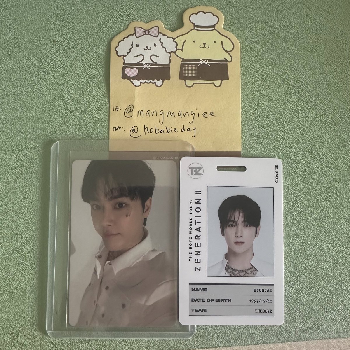 hobabieday's tweet photo. wtt the boyz zeneration ii vip benefit id and NY pc

have: haknyeon NY photocard and hyunjae id 

want: sangyeon equivalents

🏷️: tbz the boyz zeneration #ZENERATION2_in_NEWYORK #ZENERATION2inNYC wtt wtb wts https://t.co/KnPl3lWAGo
