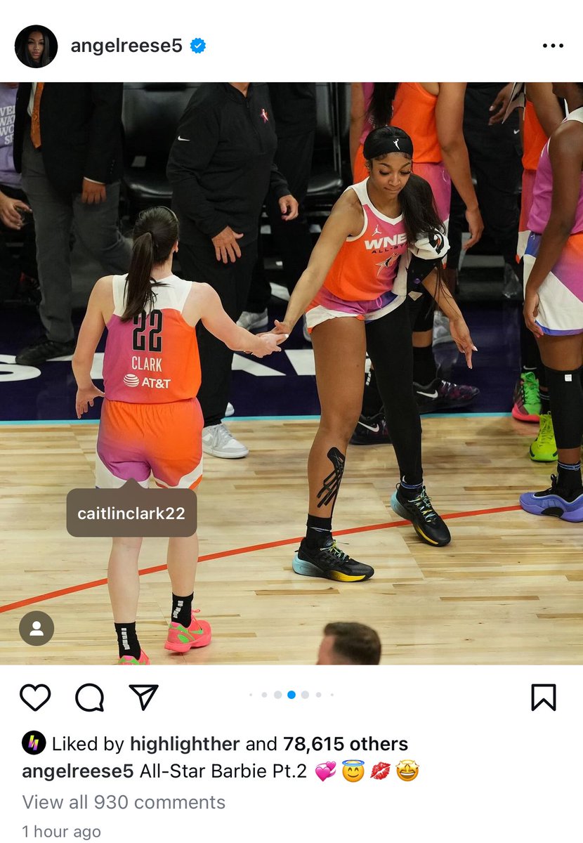 Bullskickass's tweet photo. Angel Reese posting this image with her and Caitlin Clark in it on IG today! AWE! https://t.co/ipvSrgXFoy