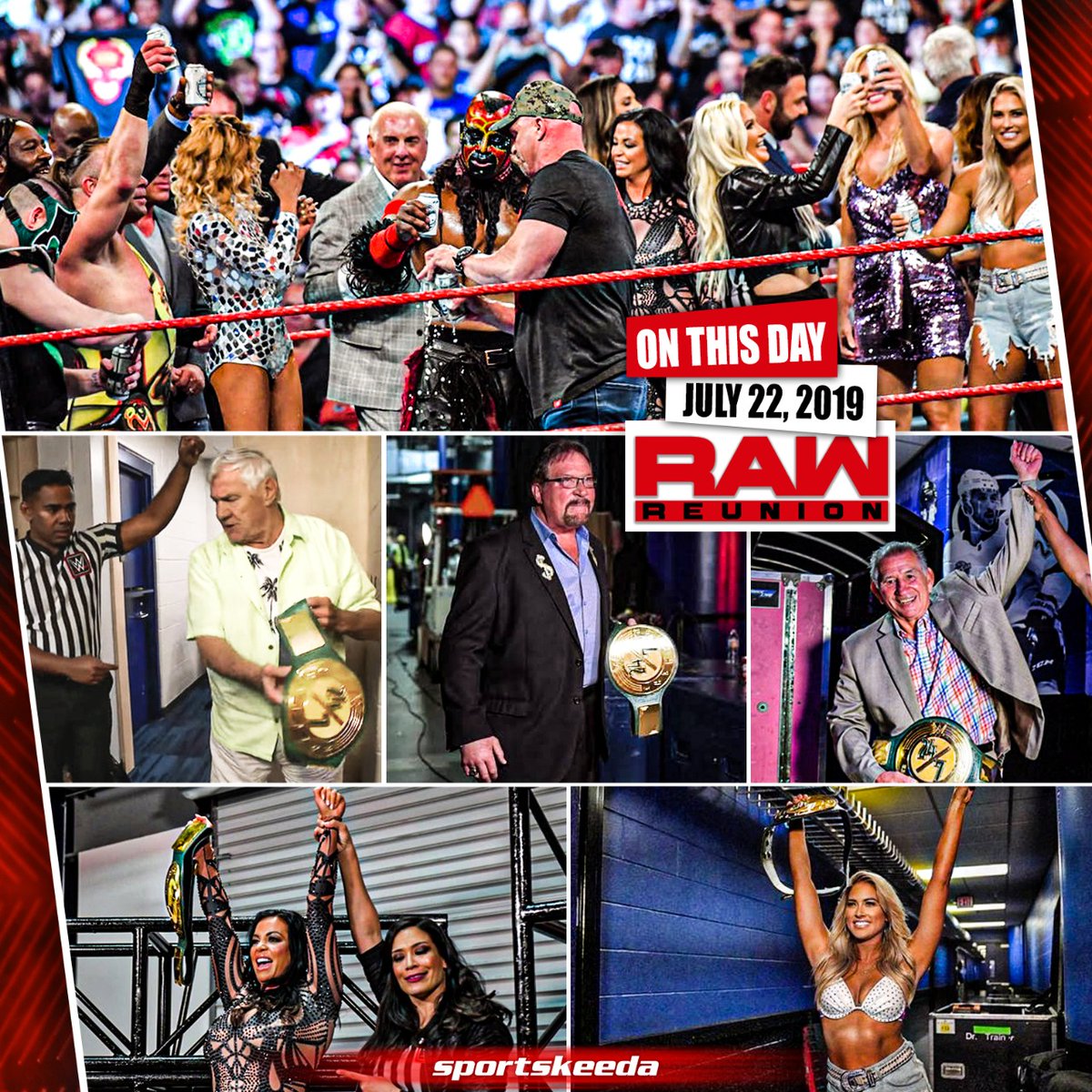 SKWrestling_'s tweet photo. The #RAWReunion took place on this day in 2019, with multiple legends appearing on the show! What was your favourite moment from this episode of #WWERaw?
#WWE https://t.co/QgYI9UPMzQ