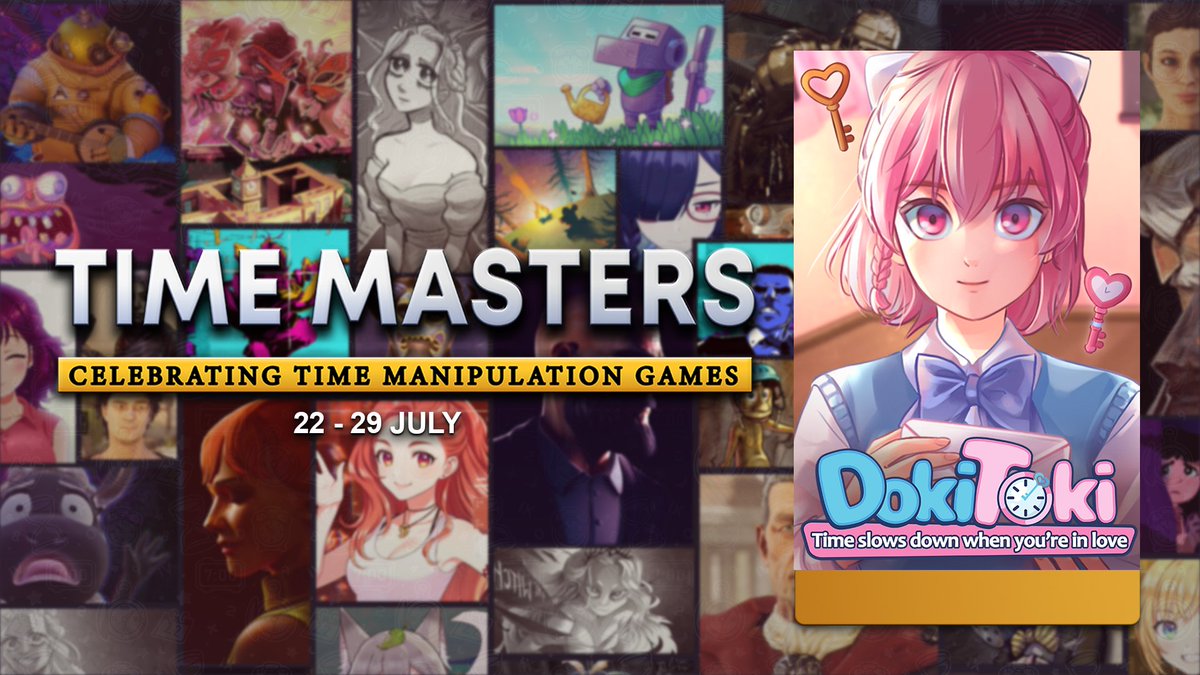 DokiToki is taking place in the Time Masters Festival hosted by <a href="/bright_gambit/">Bright Gambit</a>!  

Feels fitting for our game that has "time" right in the title 😁 

Check it out here: store.steampowered.com/curator/449687…