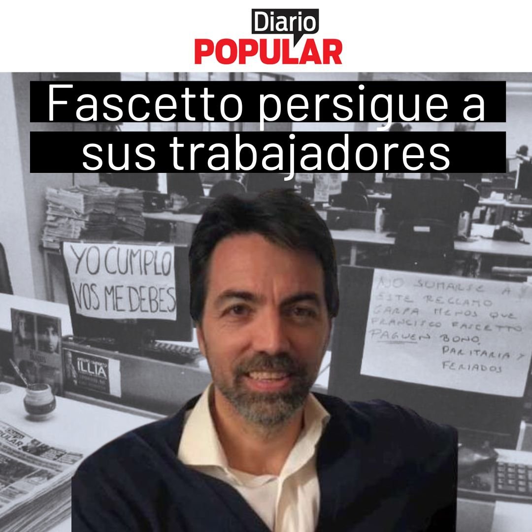 📢#PopularEnLucha
Francisco Fascetto, dueño de <a href="/populardiario/">Popular</a>, hace listas negras con compañeros de <a href="/sipreba/">SiPreBA - Sindicato de Prensa de Buenos Aires</a> y <a href="/PrensaFATPREN/">FATPREN</a> que reclaman dos meses de atraso en sueldos, tres aguinaldos impagos, dos paritarias vencidas y años de aportes. 
¡Basta de persecución antisindical!