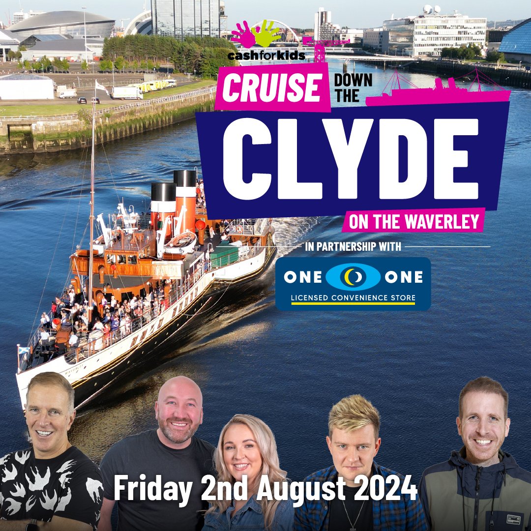 Cash for Kids West Scotland (@cashforkidswest) on Twitter photo There's still time to grab your tickets for The Cruise down the Clyde sponsored by <a href="/OneOOneStores/">One O One Convenience Stores</a> on 2nd August π’π
Join <a href="/garry__spence/">Garry Spence</a> <a href="/GBXANTHEMS/">George Bowie</a> <a href="/RadioSmithy/">Michael Smith π§</a> <a href="/radiogrant/">Grant Thomson</a> & Ali Wright for a night of entertainment on the Clyde πΆ
Get on board π hellorayo.co.uk/clyde/charity/β¦ There's still time to grab your tickets for The Cruise down the Clyde sponsored by <a href="/OneOOneStores/">One O One Convenience Stores</a> on 2nd August π’π
Join <a href="/garry__spence/">Garry Spence</a> <a href="/GBXANTHEMS/">George Bowie</a> <a href="/RadioSmithy/">Michael Smith π§</a> <a href="/radiogrant/">Grant Thomson</a> & Ali Wright for a night of entertainment on the Clyde πΆ
Get on board π hellorayo.co.uk/clyde/charity/β¦