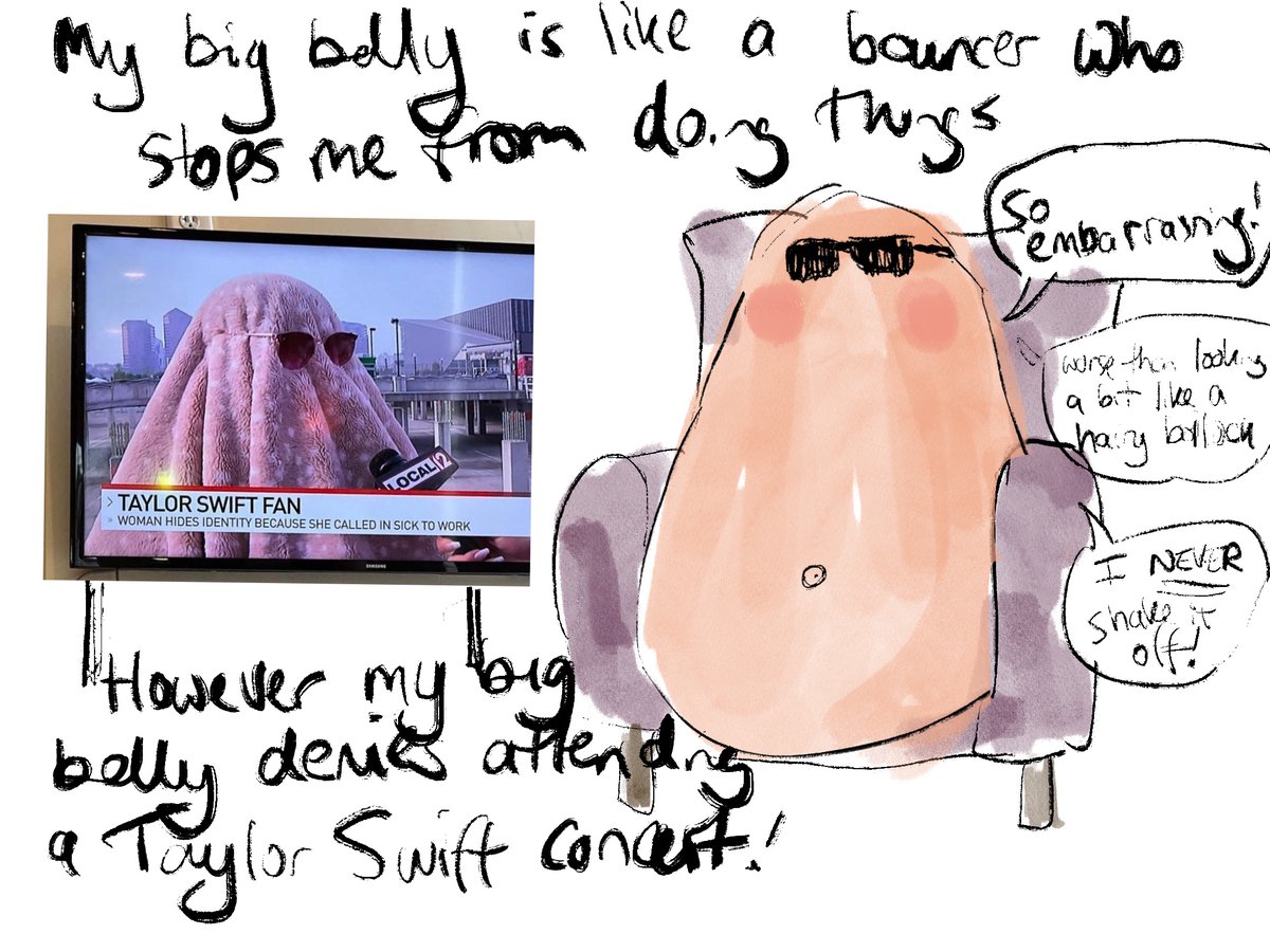 wellpossibly's tweet image. I am, as many know, a huge fan of Taylor Swift. It seems my big belly is not. Or claims it isn’t. #TaylorSwift