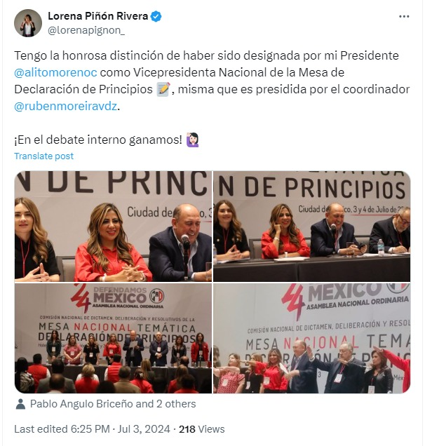 MLopezSanMartin's tweet photo. Se registra la diputada federal Lorena Piñón para "competir" contra Alejandro Moreno por la dirigencia del PRI 

En redes sociales se refiere a 'Alito' como "mi Presidente" https://t.co/likLr2HZZj