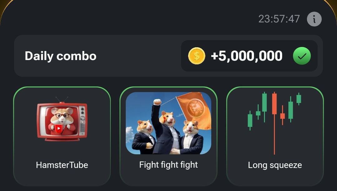 legenwolf002's tweet photo. Today’s hamster d daily combo. Go and claim your 5 million coin
Don’t forget to like retweet and fellow for more Alpha.
#hamter #hamsterdailycombo #yescoin #notcoin #TimeFarm #tapswapcode #Pixelvarse #Pixelverse_scam https://t.co/h5lZr8kiIr