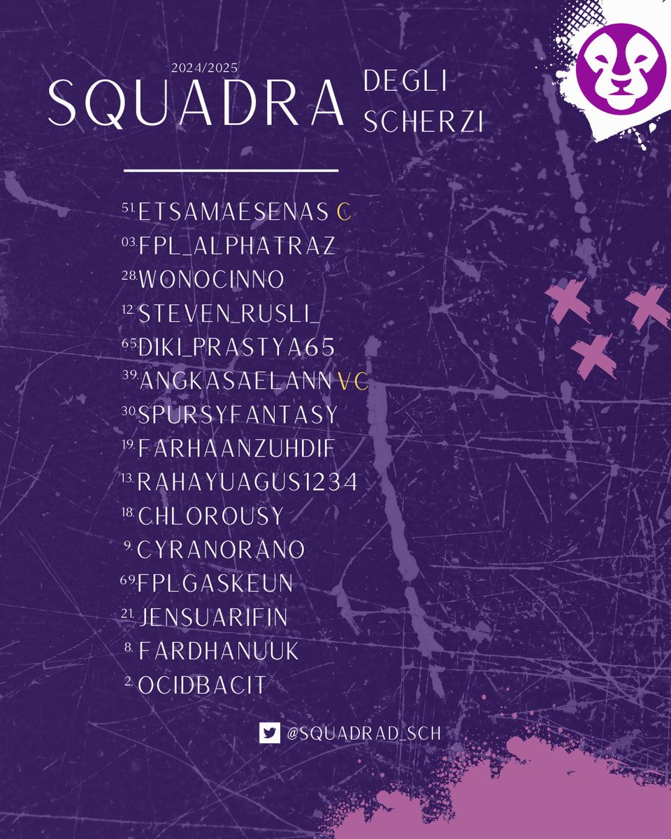 ANNOUNCING 2024/2025 EL SQUADRA DEGLI SCHERZI.

<a href="/etsamaesenas/">ث</a> <a href="/FPL_Alphatraz/">ALPHATRAZ 🇮🇩</a> <a href="/wonocinno/">aldo</a> <a href="/steven_rusli_/">Steven Reinaldo Rusli</a> <a href="/diki_prastya65/">Diki Prastya</a> <a href="/Angkasaelann/">Asa</a> <a href="/SpursyFantasy/">Spursy Fantasy 🇮🇩</a> <a href="/farhaanzuhdif/">aan</a> <a href="/rahayuagus1234/">Agus Rahayu 🇮🇩</a> <a href="/chlorousy/">Lamine</a> <a href="/cyranorano/">Cyrano Nurimba</a> <a href="/FPLGaskeun/">Greatwall</a> <a href="/JensuArifin/">Jensinho</a> <a href="/FardhanUuk/">Fardhan Anushi Setyahadi</a> <a href="/ocidbacit/">laki - laki pemalu</a>