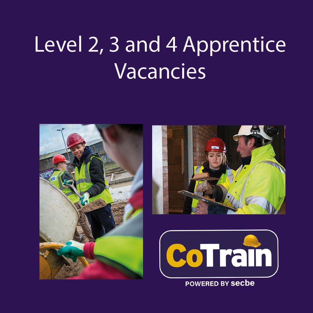 Exciting <a href="/JoinCoTrain/">CoTrain</a> Vacancies!!

Level 2 - Groundworker (Oxford North) 
Level 3 Apprentice Business Administrator (Guildford) 
Level 4 Apprentice Construction Site Supervisor (Basingstoke) 

View all our jobs: buff.ly/3yfKsSP 
#cotrain #apprentice #skillsforlife #SECBE