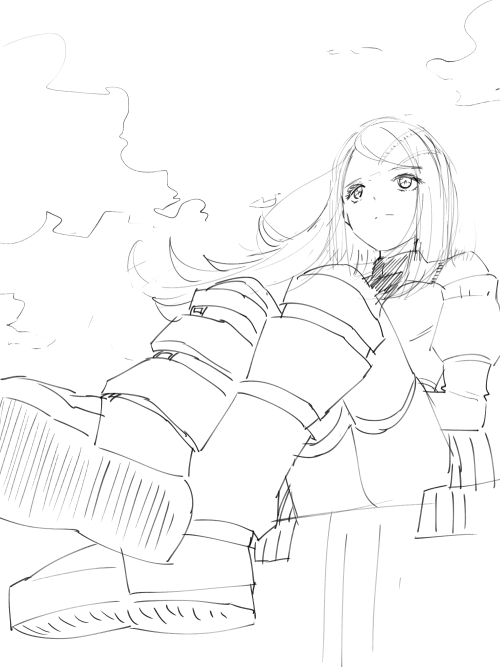 コントラスト篠澤、こういうの描きたいなあというラフ 