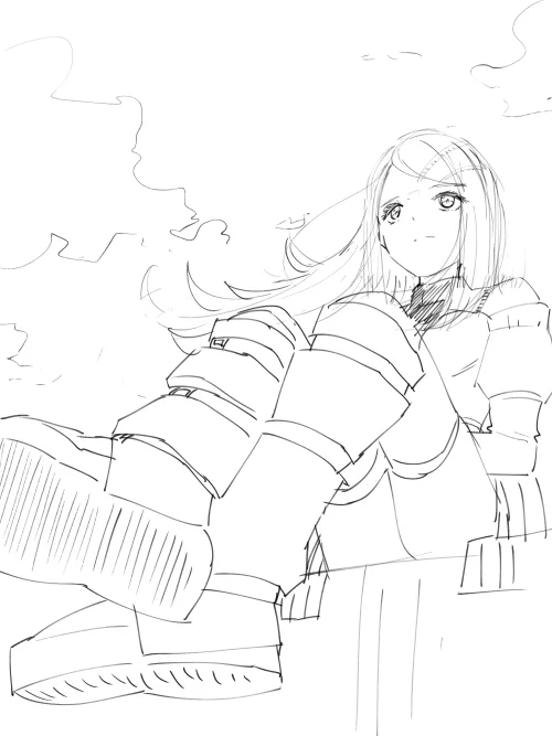 コントラスト篠澤、こういうの描きたいなあというラフ 