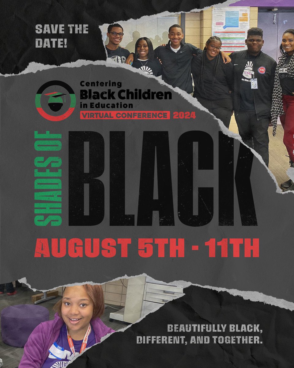 CBCEConference's tweet photo. Mark your calendars! The virtual CBCE Conference is Aug 5th-11th.

15+ sessions featuring Dr. Gholdy Muhammad, Dr. H. Richard Milner &amp; more!  

Join us for insightful discussions on centering Black joy &amp; achievement in education.  

Register now: https://t.co/kQnrFuqRKg

@DrRema https://t.co/xPfeSj1S4N