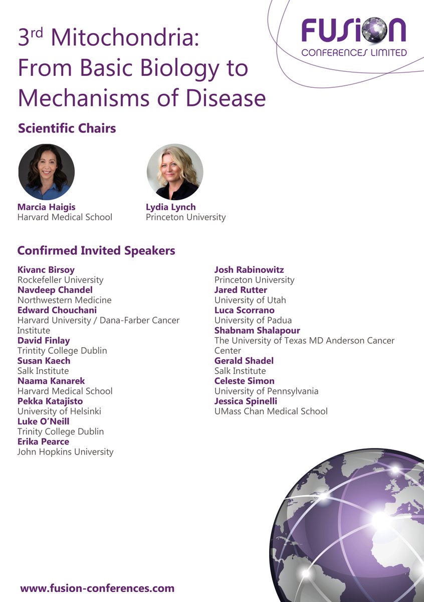 SAVE THE DATE!🎉@HaigisLab &amp; <a href="/lynchielydia/">Lydia Lynch</a> will be co-chairing our 3rd Mitochondria Conference! Taking place in the beautiful Dominican Republic, 23-26 Feb 2025 #Mito25
Register &amp; find out more info here➡️bit.ly/3zPBufN