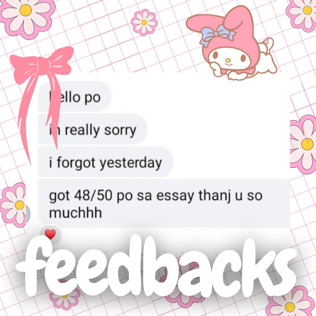 ᯓ★ FEEDBACKS 

providing high quality academic assistance will surely be impossible without my client's satisfaction. to all my regular and new clients, i would like to express my extreme gratitude for your unwavering support and priceless trust in my services. 

#cenfeedb