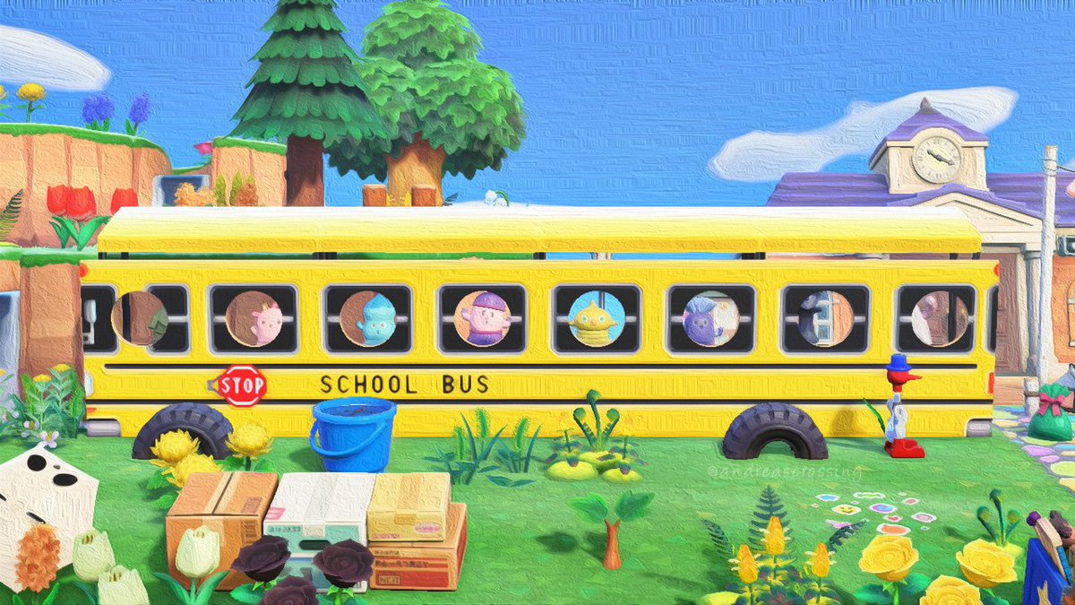 AndreasCrossin9's tweet photo. Made a little school bus for the gyroids 😉
#acnh #AnimalCrossingNewHorizons https://t.co/8DJ1V2ZEV3