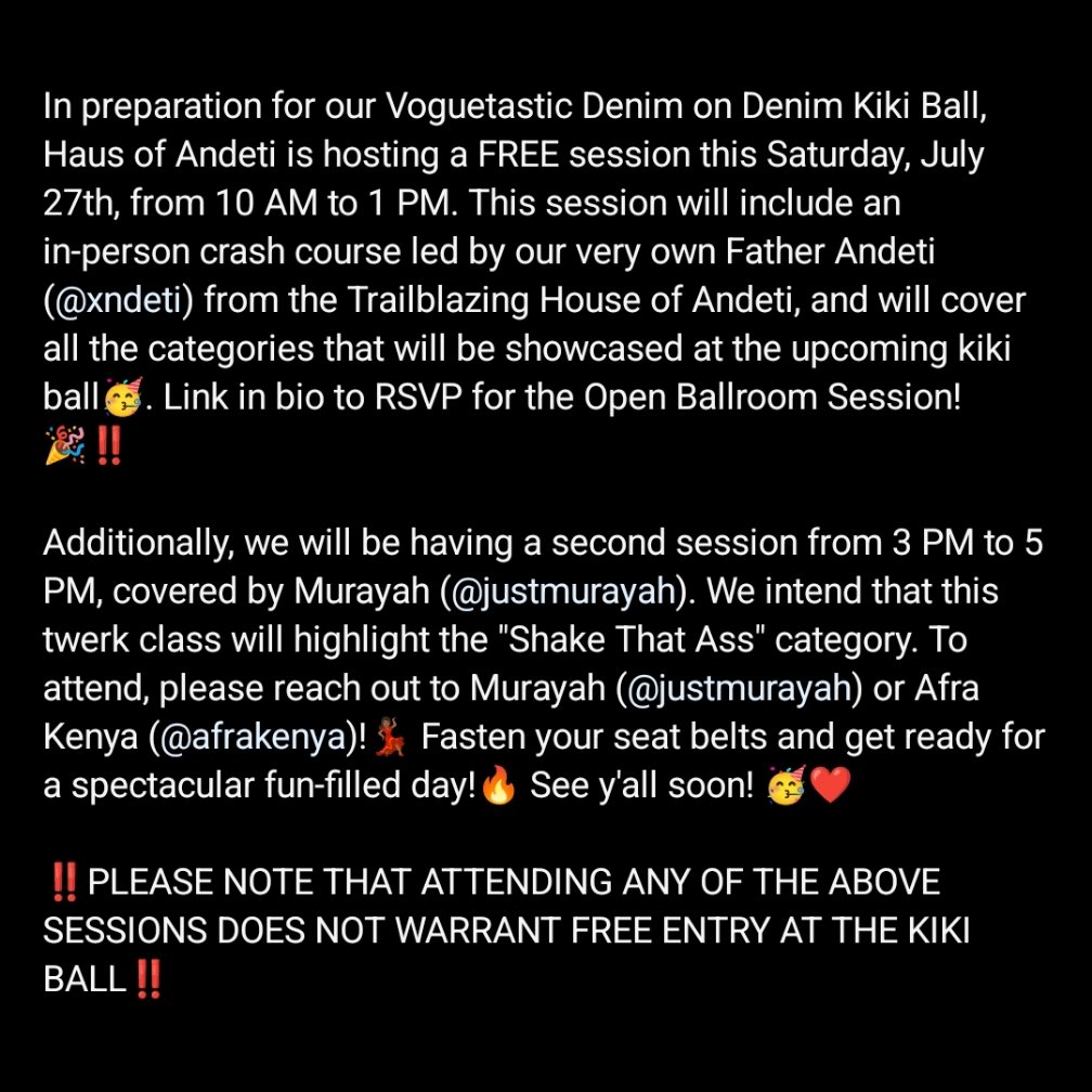 hausofandeti's tweet photo. One weekend... TWO FREE SESSIONS!🥳 Join us this Saturday 27th July as we partake in two free sessions, led by @xndeti &amp; Murayah, courtesy of @hausofandeti &amp; @AFRAKenya!! More deets below🥳❤️ See y'all there!!🔥🔥 https://t.co/oYJ8vcF7Hd