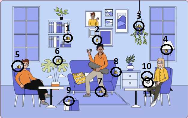 Victor_MAB's tweet photo. @Honeygain_App 11 bees in total:

1- On top of the books
2- Behind the painting
3- On top of the vase
4- Inside the lamp
5- On top of the chair 
6- Behind the leaves
7- Below the chair
8- Next to the chair
9- Behind the bags
10- On top of the notebook
11- The notebook logo

CODE: VICTOA9BCF https://t.co/AB4inUURBS