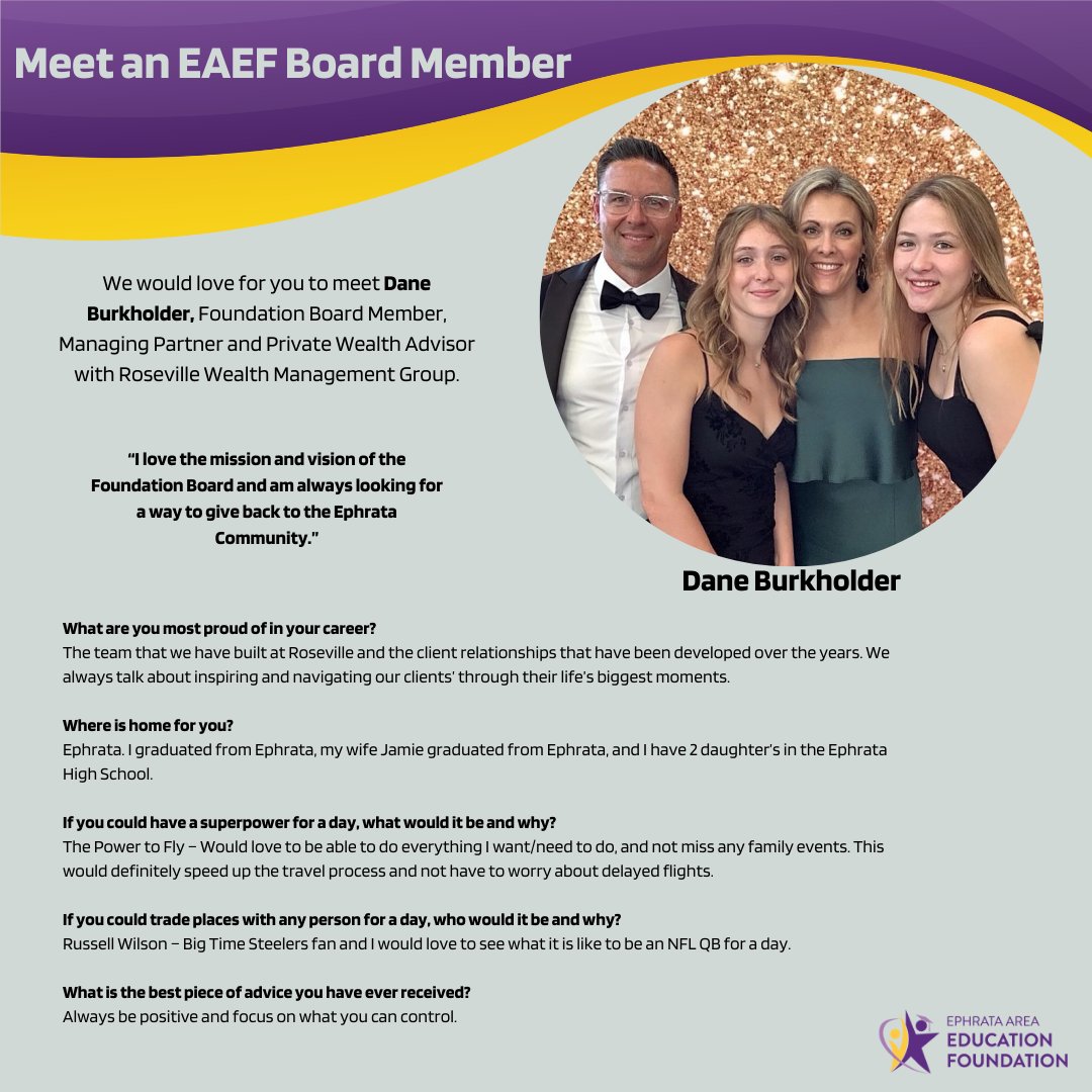 Meet Dane Burkholder, EAEF Board Member!