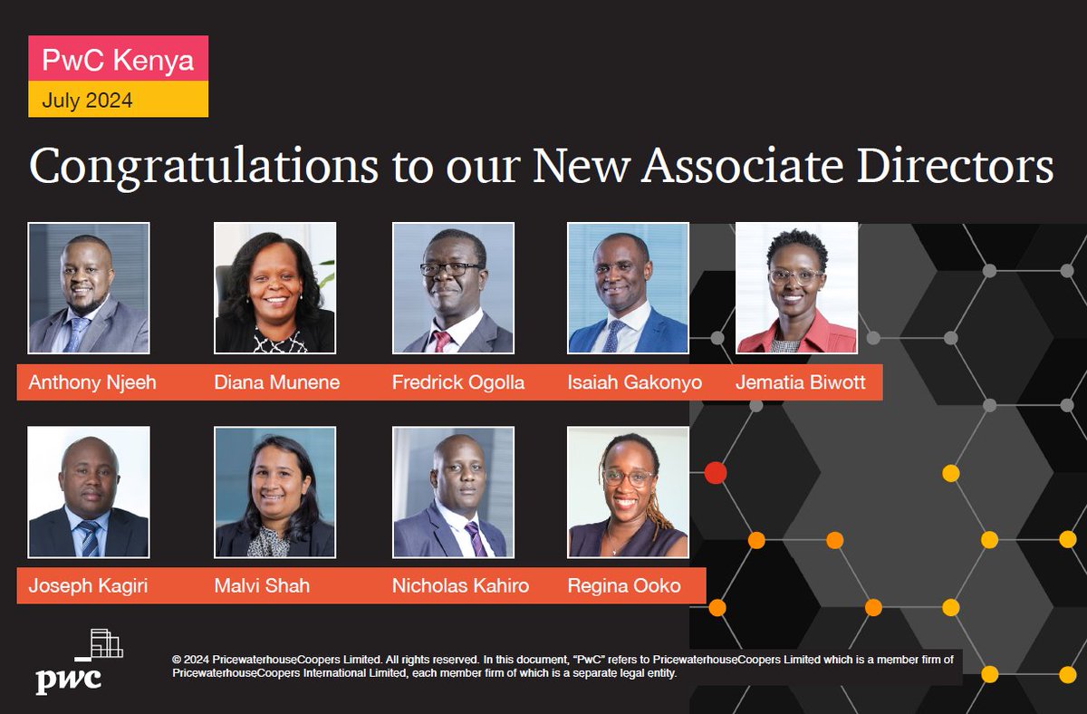 PwC_KE's tweet image. Congratulations to our new Associate Directors! #PwCProud