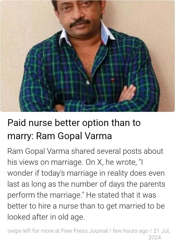 Perfect Message of the day for #Men 
<a href="/RGVzoomin/">Ram Gopal Varma</a>