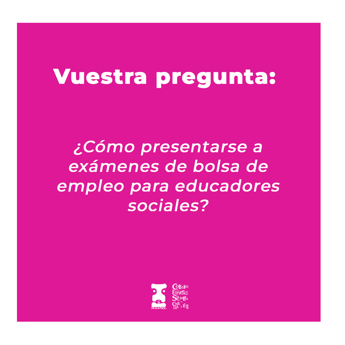 CEESCYL's tweet photo. ✨ Tú preguntas, nosotros respondemos ✨
Hoy la Comisión Laboral y Socioprofesional del Colegio, responde a la pregunta que nos hicisteis a través de la cajita que lanzamos por historias el pasado 16 de julio.
#EducaciónSocial #ceescyl #eduso #edsocial https://t.co/BkBJfxWZUP