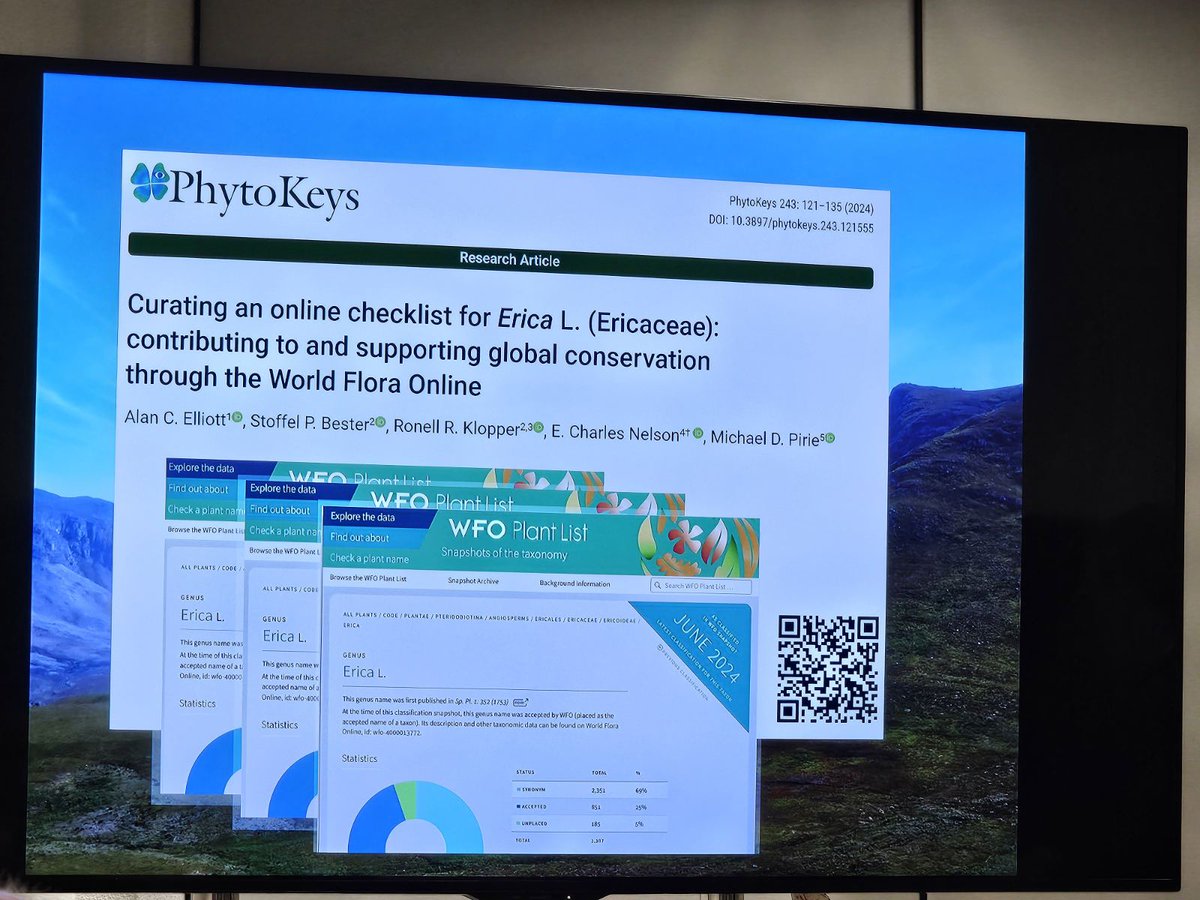 PhytoKeys's tweet image. 🔥 LIVE from #IBC2024!

🌿 At the #Ericaceae session, @PirieMike points at the #Erica special topical collection in our #journal: doi.org/10.3897/phytok… 🔓

@ibc2024 @TheWorldFlora #iambotanist #botany #taxonomy