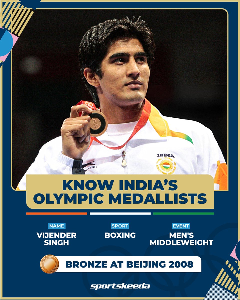 Throwback to Vijender Singh winning the Bronze Medal at the Beijing 2008  Olympics!🇮🇳 #Boxing #Paris2024 #SKIndianSports #Olympics, image size:960x1200