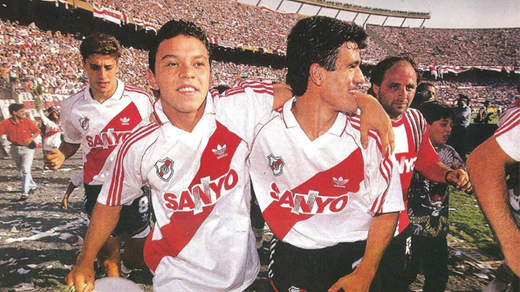 90sfootball's tweet photo. Hernan Crespo, Marcelo Gallardo and Ariel Ortega. https://t.co/TFkh6NKpKw