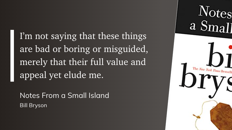 I absolutely love how <a href="/billbrysonn/">Bill Bryson</a> nails the essence of #nonjudgment in cross-cultural #communication : "I’m not saying that these things are bad or boring or misguided, merely that their full value and appeal yet elude me." 🌍✨ 
#CulturalAwareness #OpenMinds <a href="/QuotesBryson/">Bill Bryson Quotes</a>