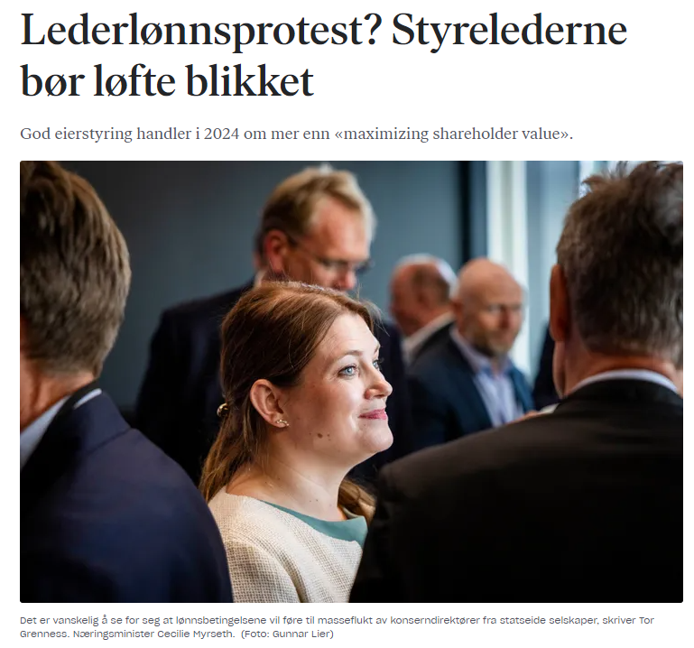 "Det er svakt forskningsmessig belegg for å påstå at bonus har noe særlig effekt, samt at den enkelte toppleders betydning for bedriftens resultat også er omdiskutert", skriver professor emeritus Tor Grenness i DN.

t.ly/R2fTM