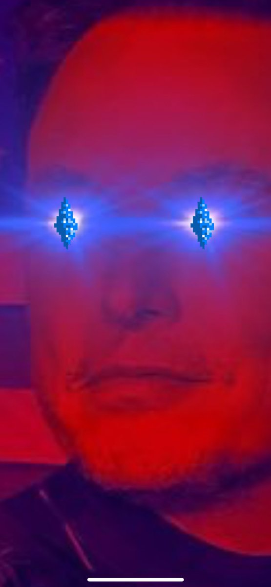 Gm ☕️

Everyone seeing &amp; being bullish on  <a href="/elonmusk/">Elon Musk</a> 's blue laser eyes... 

but did anyone try zooming in to see what was the source of it? 

I zoomed in... 👀

$Zbit - Blue - #Bitcoin