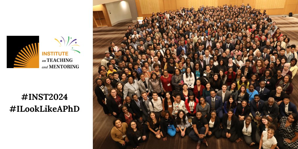 The Institute on Teaching and #Mentoring has served thousands of underrepresented doctoral scholars over 31 years. Join us Oct. 31-Nov. 3 in New Orleans for PD sessions, CV reviews, and a #faculty recruitment fair. Info: instituteonteachingandmentoring.org #INST2024 #ILookLikeAPhD #highered