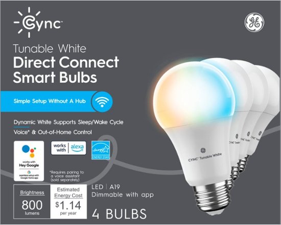 semmedianinja's tweet image. GE - Cync Smart Direct Connect Light Bulbs (4 A19 Smart LED Light Bulbs), 60W Replacement - Tunable White is $8.99 at Best Buy #ad #ge #smartbulb #lightbulbs #bestbuy #ledlightbulbs 

bit.ly/4faI0hh