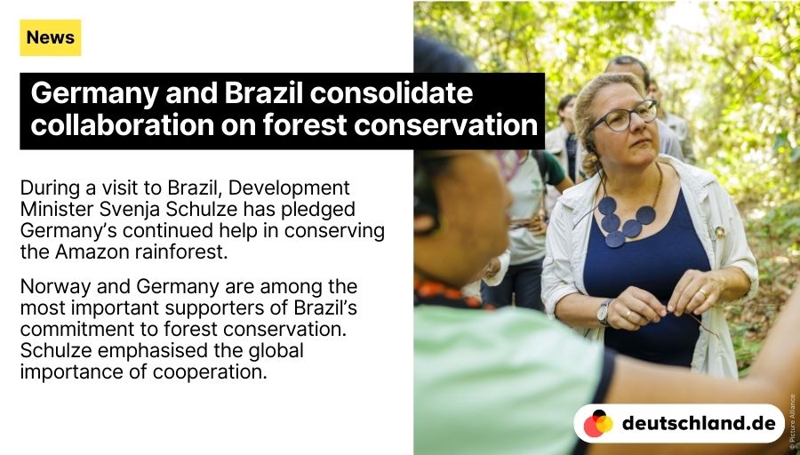 en_germany's tweet photo. +++ Germany and Brazil consolidate collaboration on forest conservation

🇩🇪 Here you will find the most important information on Germany's #foreignpolicy and international relations.

👉 https://t.co/W0jb7VqoS1 

#NewsDE https://t.co/XItpES94E3