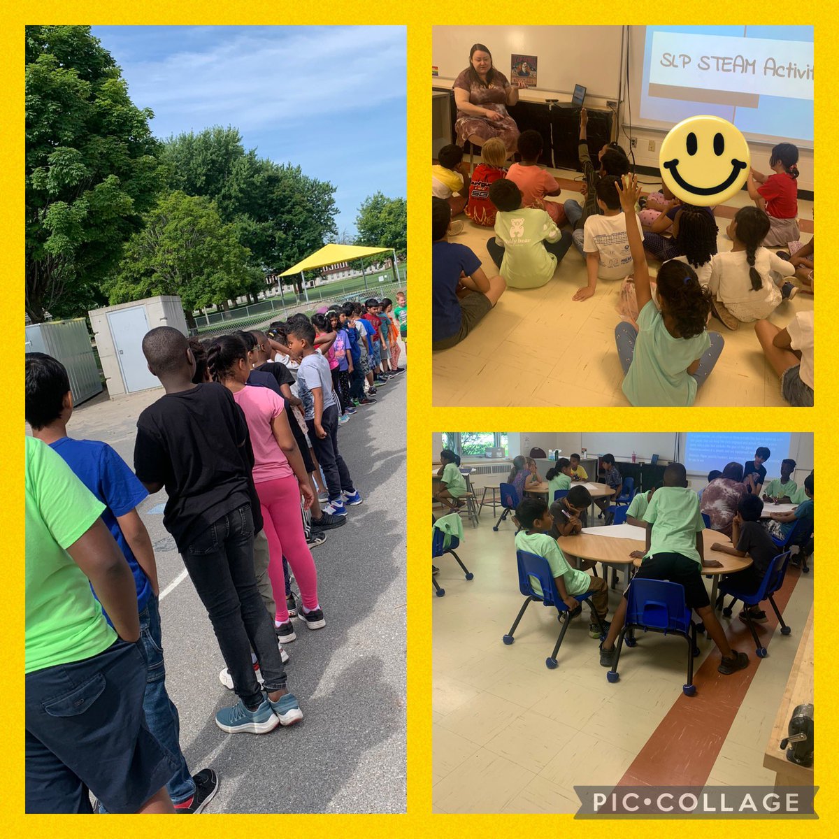 JodieOHalloran's tweet photo. Our SLP adventures @StRoseLimaOCSB! We had STEAM our first week and many opportunities for small group learning through games with educators! The Ss loved engaging with us and didn’t even know they were learning! We ordered ourselves by bdays! #OCSBSummerLearning @OttCatholicSB https://t.co/maxySIs03x