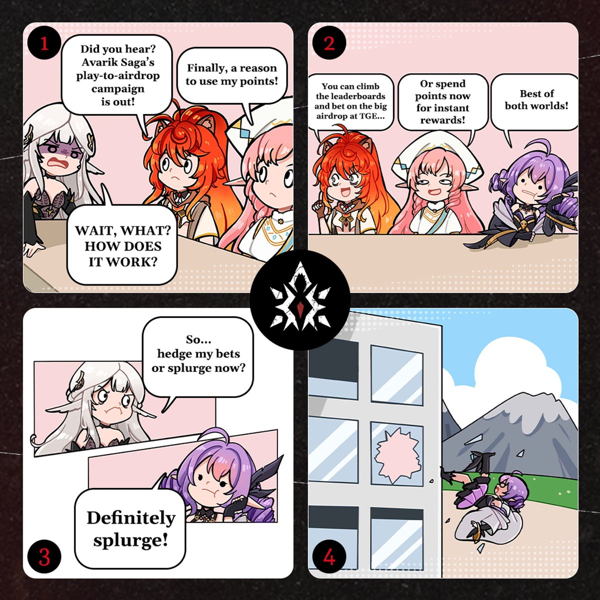 avariksaga's tweet photo. Decisions, decisions... 

Too scared to climb the leaderboards? 
Maybe splurging your points is more your speed. 

Which are you 😈✨