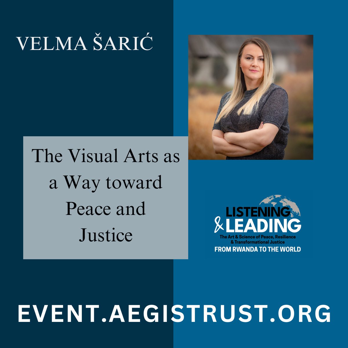 Post-Conflict Research Center (PCRC) (@pcrcbih) on Twitter photo This week, our Founder & President <a href="/VelmaSaric/">Velma Saric</a> will speak at the international conference ‘Listening and Leading: the Art and Science of Peace, Resilience and Transformational Justice’ in Kigali, Rwanda. Organized by <a href="/Aegis_Trust/">Aegis Trust</a> in partnership with <a href="/Uni_Rwanda/">University of Rwanda</a> , This week, our Founder & President <a href="/VelmaSaric/">Velma Saric</a> will speak at the international conference ‘Listening and Leading: the Art and Science of Peace, Resilience and Transformational Justice’ in Kigali, Rwanda. Organized by <a href="/Aegis_Trust/">Aegis Trust</a> in partnership with <a href="/Uni_Rwanda/">University of Rwanda</a> ,