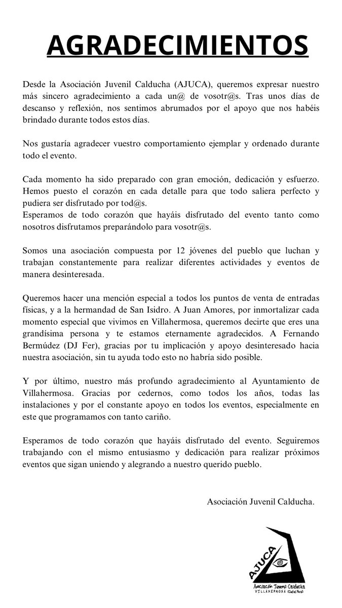 Asociación Juvenil Calducha AJUCA tweet media