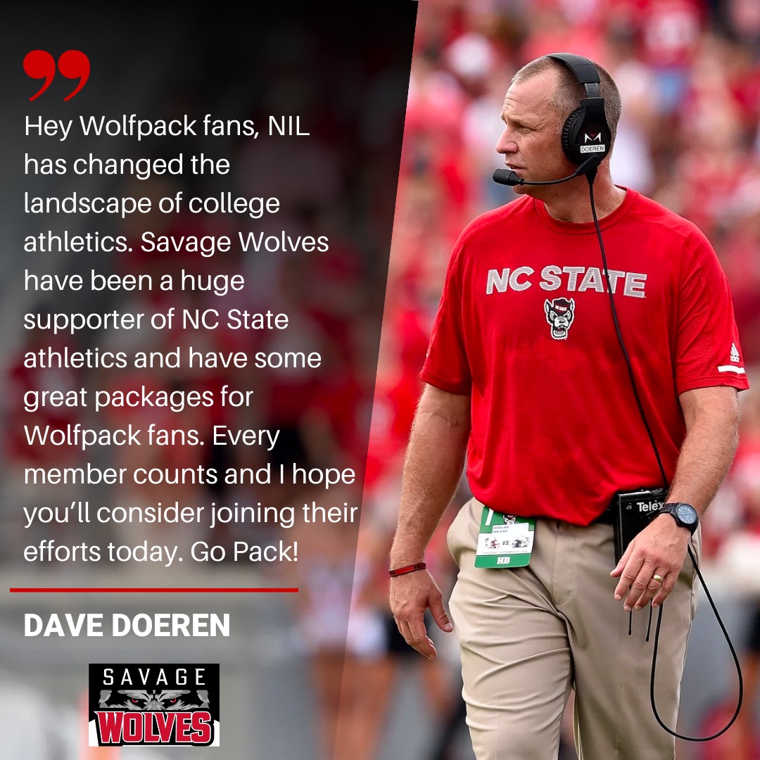 .<a href="/StateCoachD/">Dave Doeren</a> is the all time winningest coach in NC State history. Let's give coach every tool he needs in the tool box to take us to a Championship.

That starts with you. Join Savage Wolves today and make a #STATEMENT 🔴🐺🔴

onepacknil.com/pages/1pack-fo…