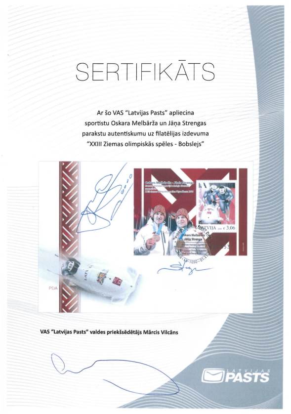 With the Olympics approaching, I'm excited to share some items from my collection, including lots won in the Latvian Post sports-themed stamp auction! Medal winners at the XXII Winter Olympic Games in Sochi 2014 🏅 &amp; XXIII Winter Olympic Games - Bobsleigh #Philately &amp; #autographs