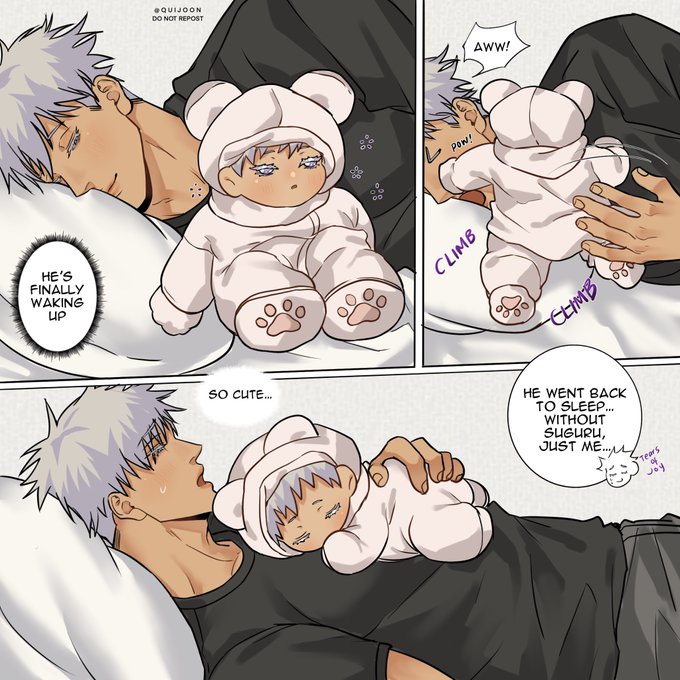 SatoSugu Fam AU 3: Comfy with Papa Satoru 🥰😴 