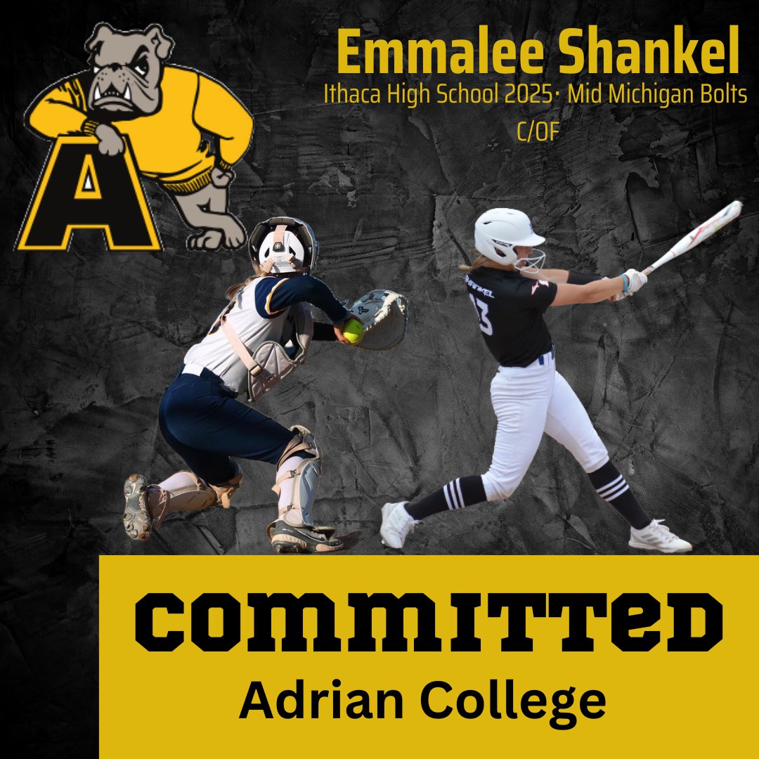 I am SOOO excited to announce my verbal commitment to Adrian College! Go dogs🖤💛