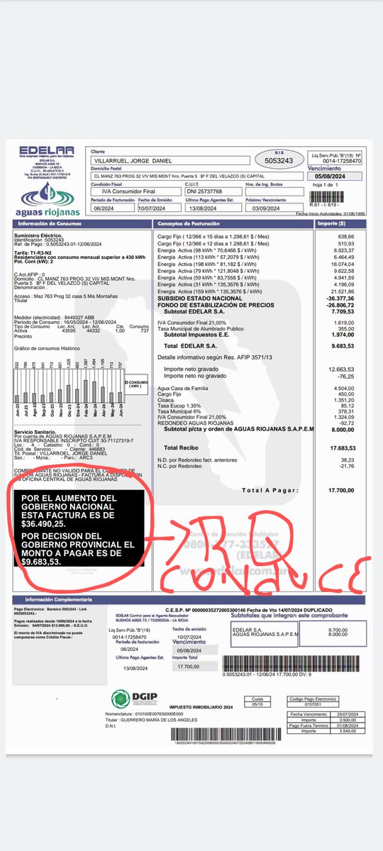 Mira <a href="/MenemMartin/">Martin Menem</a> te Queda claro Quien Conduce mí Rioja con capacidad proyecto y gestión te lo digo? Si <a href="/QuintelaRicardo/">Ricardo Quintela</a> mientras tu jefe <a href="/JMilei/">Javier Milei</a> ajusta sube impuestos quita subsidios RQ dignifica a su pueblo y piensa en Argentina