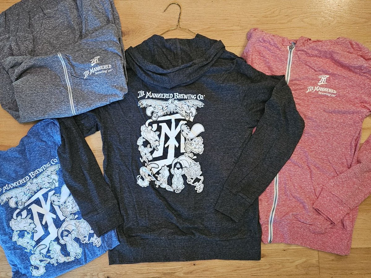 illmanneredbeer's tweet image. 🚨New Merch Alert!🚨 

We have brand new lightweight zipper hoodies! They come in four colors, red, black, grey, and blue. Lightweight, soft, and comfortable, they are perfect for taking the chill off. They are $45 and come in sizes Small - 3XL.